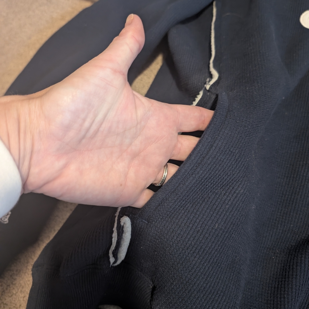 Stitches Navy Zip Up Detroit Hoodie Sweatshirt (XL) - Picture 5 of 7